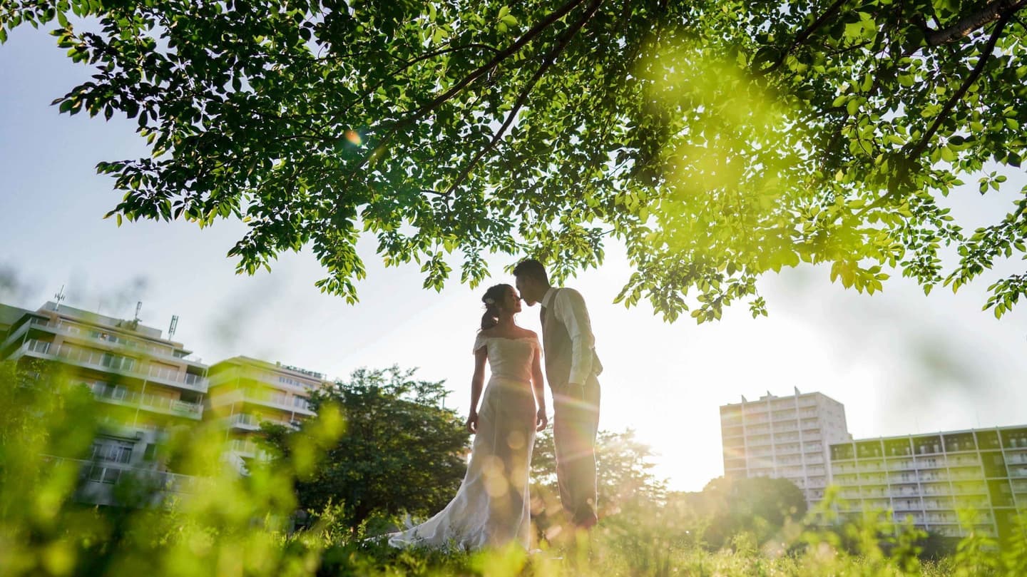 名古屋 ロケーション前撮り ウェディングフォト 自然な笑顔